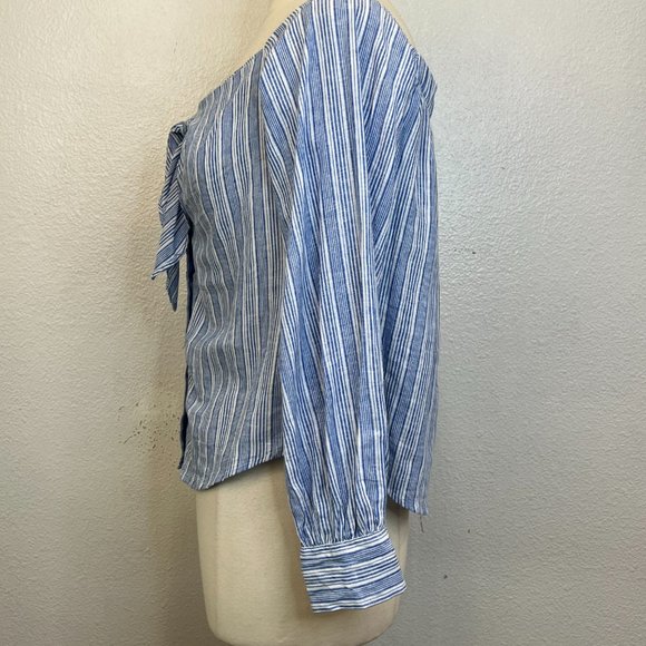 Free People Hello There Beautiful Shirt Size XS Off-the-Shoulder Button Up - Picture 3 of 6